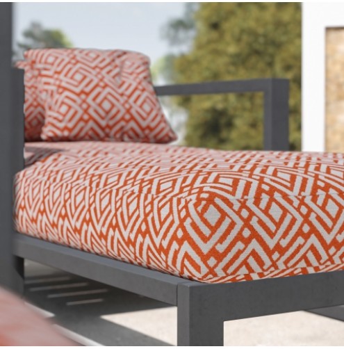Boulders Tangerine Outdoor Fabric
