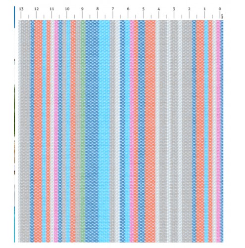 Bahama Orange/Blue Outdoor Fabric 7346